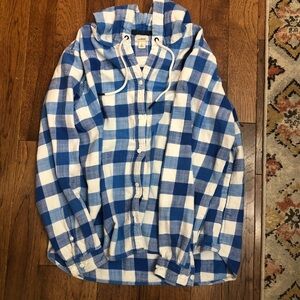 LL bean flannel button up hoodie